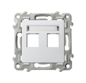 Obudowa gniazda podwójnego typu Keystone prosta seria SZAFIR kolor Biały symbol GPK-2Z/p/00