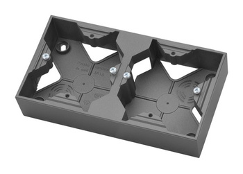 Puszka instalacyjna podwójna seria ARIA kolor Szary mat symbol PNP-2U/70