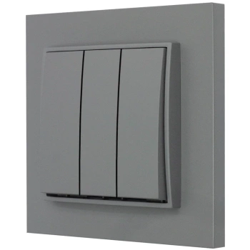 Włącznik potrójny z ramką prostą seria MINI kolor szary mat