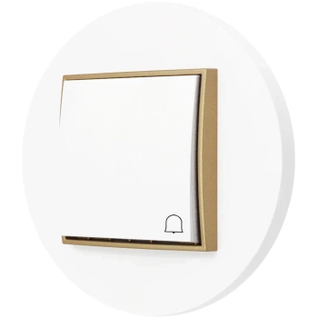 Włącznik dzwonkowy z ramką okrągłą seria MINI kolor biały złoty