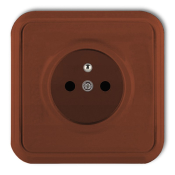 Gniazdo pojedyncze z uziemieniem 2P+Z Karlik seria LIZA 4GPT-1z kolor brązowy