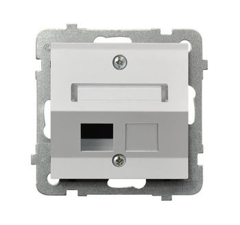 Obudowa gniazda pojedynczego typu Keystone skośna seria SONATA kolor Biały symbol GPK-1RS/p/00