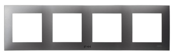 Ramka poczwórna do łączników IP-44 seria SZAFIR kolor Szary mat symbol RH-4Z/70