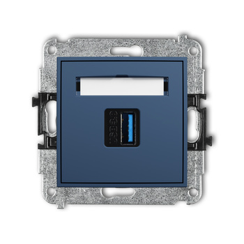 Mechanizm gniazda pojedynczego USB A-A 3.0 Karlik seria ICON 64IGUSB-5 kolor navy blue
