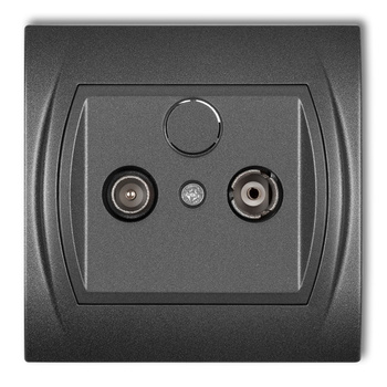 Gniazdo abonenckie RTV końcowe 2dB Karlik seria LOGO 11LG2K kolor grafitowy