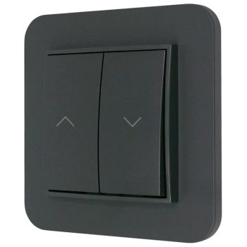 Włącznik roletowy zwierny z ramką zaokrągloną seria MINI kolor grafitowy mat