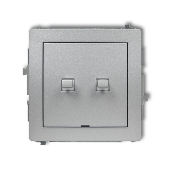 Mechanizm łącznika jednobiegunowego ze schodowym w stylu amerykańskim bez piktogramów, wspólne zasilanie Karlik seria DECO 7DWPUS-10.11 kolor srebrny metalik