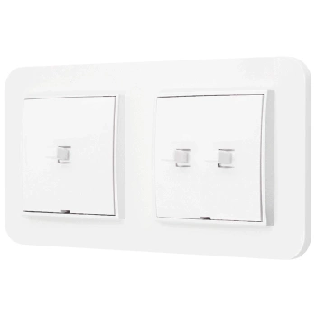 Włącznik pojedynczy i podwójny w stylu USA ramka zaokrąglona seria Mini kolor biały mat