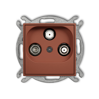 Mechanizm gniazda abonenckiego 2 wyjścia SAT + TV Karlik seria ICON 63IGSN kolor terakota