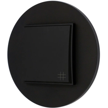Włącznik krzyżowy z ramką okrągłą seria MINI kolor czarny mat