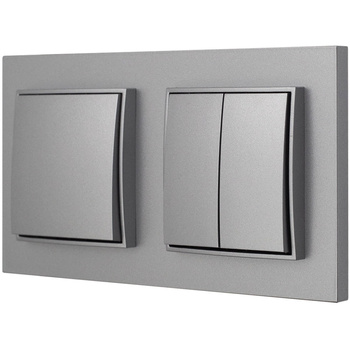 Włącznik światła pojedynczy i podwójny kolor srebrny