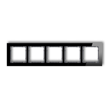 Ramka uniwersalna pięciokrotna - efekt szkła ramka: czarna; spód: grafitowy Karlik seria DECO 12-11-DRS-5 kolor czarny