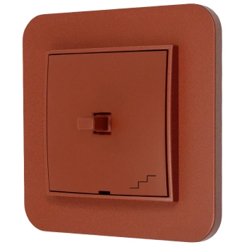Włącznik schodowy w stylu USA ramka zaokrąglona seria Mini kolor terakota