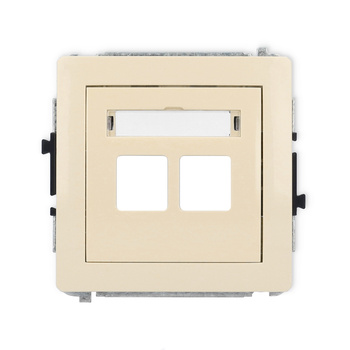 Mechanizm gniazda multimedialnego podwójnego bez modułu standard Keystone Karlik seria DECO 1DGM-2P kolor beżowy