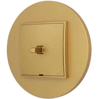 Włącznik schodowy w stylu USA ramka okrągła seria Mini kolor złoty