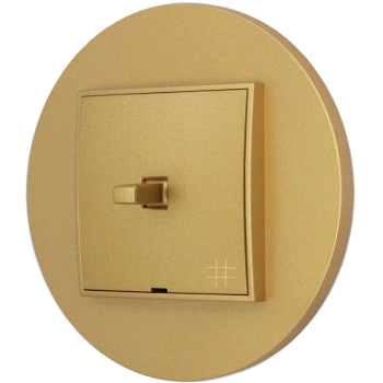 Włącznik krzyżowy w stylu USA ramka okrągła seria Mini kolor złoty