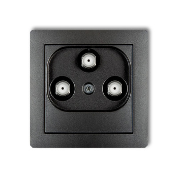 Mechanizm gniazda multimedialnego 3F DATA Vectra Karlik seria DECO 11DGMV kolor grafitowy