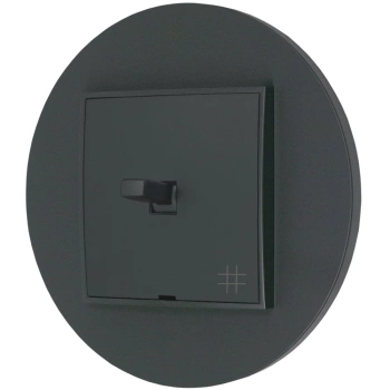 Włącznik krzyżowy w stylu USA ramka okrągła seria Mini kolor grafitowy mat