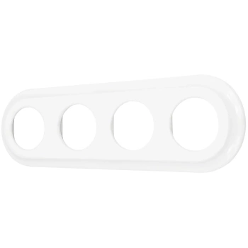 Ramka poczwórna okrągła do łączników i gniazd 'Retro ceramic' - biała TG-RC-004RW