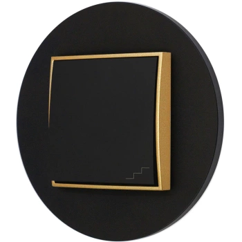 Włącznik schodowy z ramką okrągłą seria MINI kolor czarny złoty