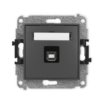 Mechanizm gniazda pojedynczego USB A-B 2.0 Karlik seria ICON 28IGUSB-3 kolor grafitowy mat