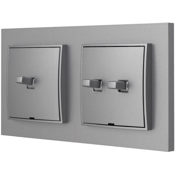 Włącznik światła pojedynczy i podwójny usa kolor srebrny