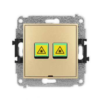 Mechanizm gniazda światłowodowego/optycznego podwójnego, bez pola opisowego Karlik seria ICON 29IGOPBO-2 kolor złoty