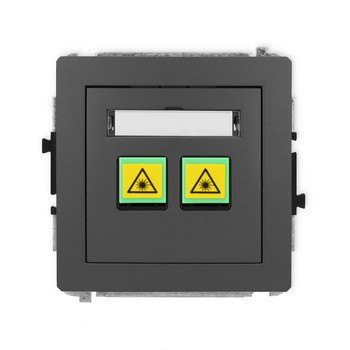 Mechanizm gniazda światłowodowego/optycznego podwójnego Karlik seria DECO 28DGOP-2 kolor grafitowy mat