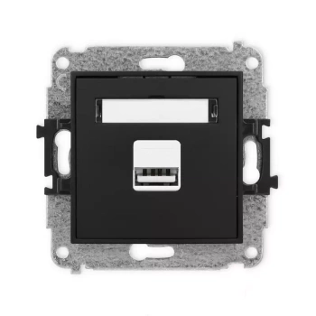Mechanizm ładowarki USB pojedynczej USB A, 5W max., 5V, 1A Karlik seria MINI 12MCUSB-1 kolor czarny mat