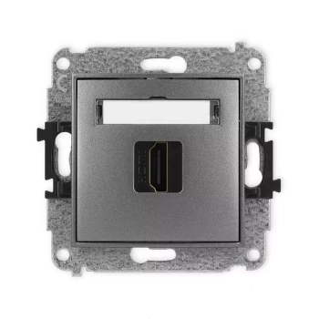 Mechanizm gniazda pojedynczego HDMI 2.0, 4K Karlik seria ICON 11IHDMI-3 kolor grafitowy