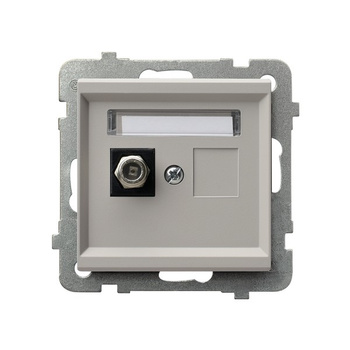 Gniazdo antenowe typu F pojedyncze seria SONATA kolor Kaszmir symbol GPA-1RF/m/82