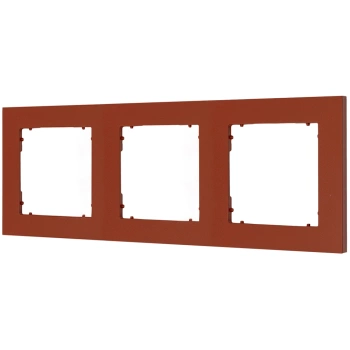 Ramka uniwersalna potrójna kwadratowa z tworzywa Karlik seria MINI 63MR-3 kolor terakota