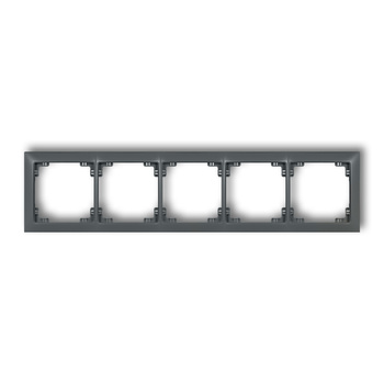 Ramka uniwersalna pięciokrotna z tworzywa DECO Soft Karlik seria DECO 28DRSO-5 kolor grafitowy mat