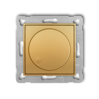 Mechanizm elektronicznego regulatora oświetlenia przyciskowo-obrotowego do współpracy z zasilaczami sterowanymi napięciem 1-10 V Karlik seria ICON 29IRO-3 kolor złoty