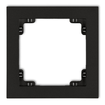 Ramka uniwersalna pojedyncza z tworzywa Karlik seria DECO 12DR-1 kolor czarny mat