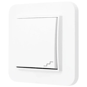 Włącznik schodowy z ramką zaokrągloną seria MINI kolor biały