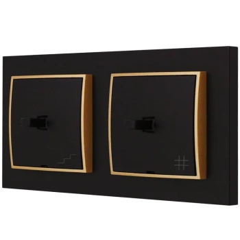 Włącznik światła schodowy i krzyżowy usa kolor czarny mat/złoty
