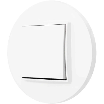 Włącznik pojedynczy z ramką okrągłą seria MINI kolor biały mat