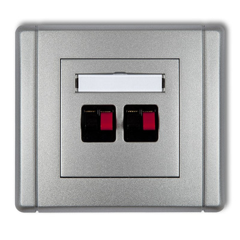 Gniazdo głośnikowe podwójne Karlik seria FLEXI 7FGG-2 kolor srebrny metalik