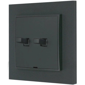 Włącznik podwójny w stylu USA ramka kwadratowa seria Mini kolor grafitowy mat