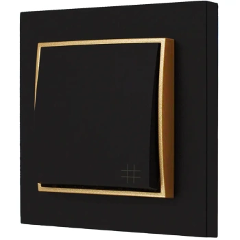 Włącznik krzyżowy z ramką karlik mini kolor czarny mat/złoty