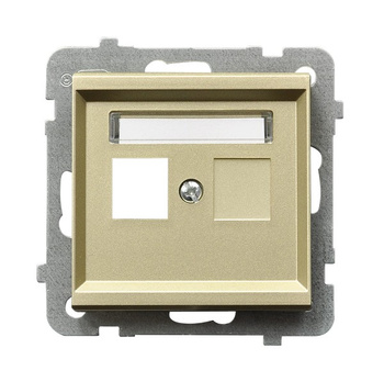 Obudowa gniazda podwójnego typu Keystone prosta seria SONATA kolor Szampański złoty symbol GPK-2R/p/39