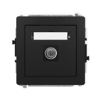 Mechanizm gniazda antenowego pojedynczego TV Karlik seria DECO 12DGTV-1 kolor czarny mat
