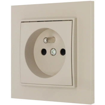 Gniazdo pojedyncze z ramką prostą seria MINI kolor taupe