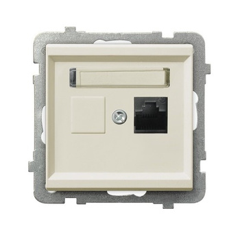 Gniazdo komputerowe pojedyncze, kat. 5e MMC seria SONATA kolor Ecru symbol GPK-1R/K/m/27