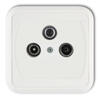 Gniazdo abonenckie RTV-SAT końcowe multimedialne Internet Karlik seria LIZA GAS-1LM kolor biały