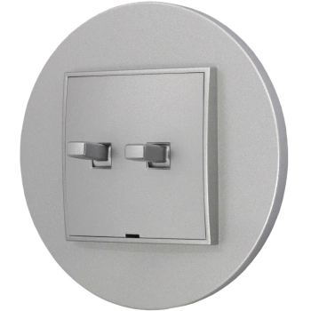 Włącznik roletowy w stylu USA ramka okrągła seria Mini kolor srebrny