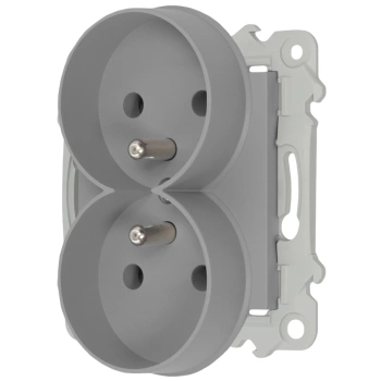 Gniazdo podwójne z/u GP-2BLZ/m bez ramki kolor Popiel mat seria Bella