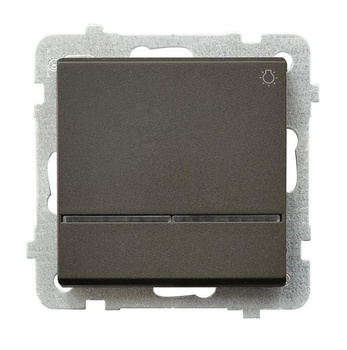 Łącznik zwierny "światło" z podświetleniem niebieskim seria SONATA kolor Czekoladowy metalik symbol ŁP-5RS/m/40