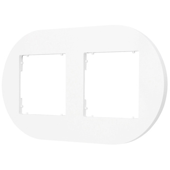 Ramka uniwersalna podwójna okrągła z tworzywa Karlik seria MINI MRTO-2 kolor biały